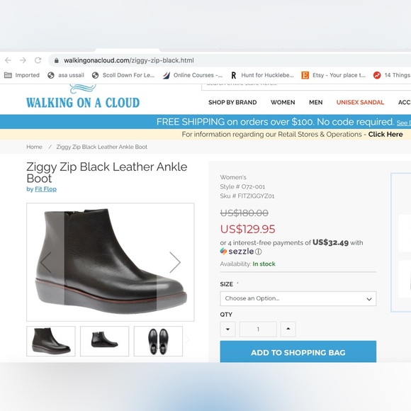 $180 Fit Flop Ziggy Ankle Boot Size 8 - Picture 9 of 9